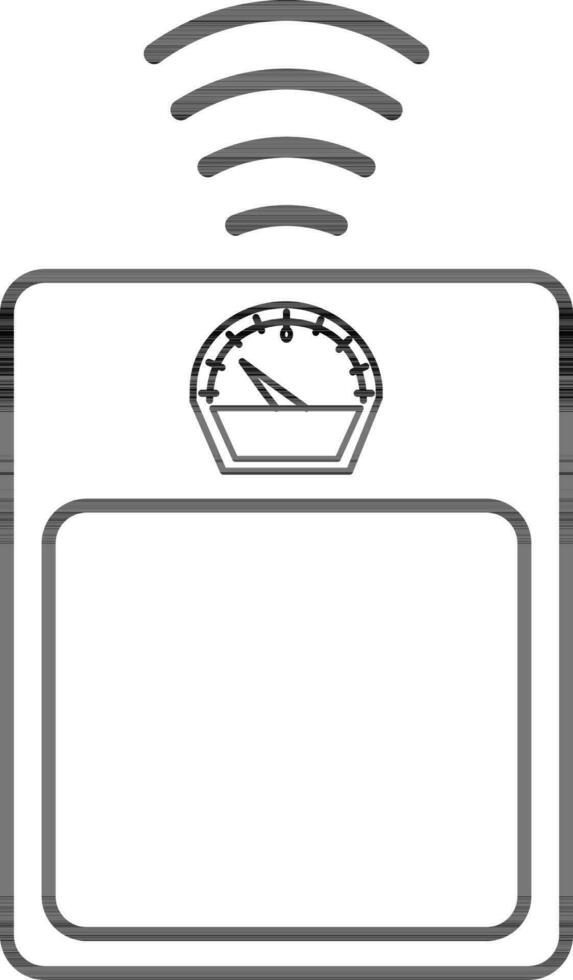 Black line art weight scale icon. vector