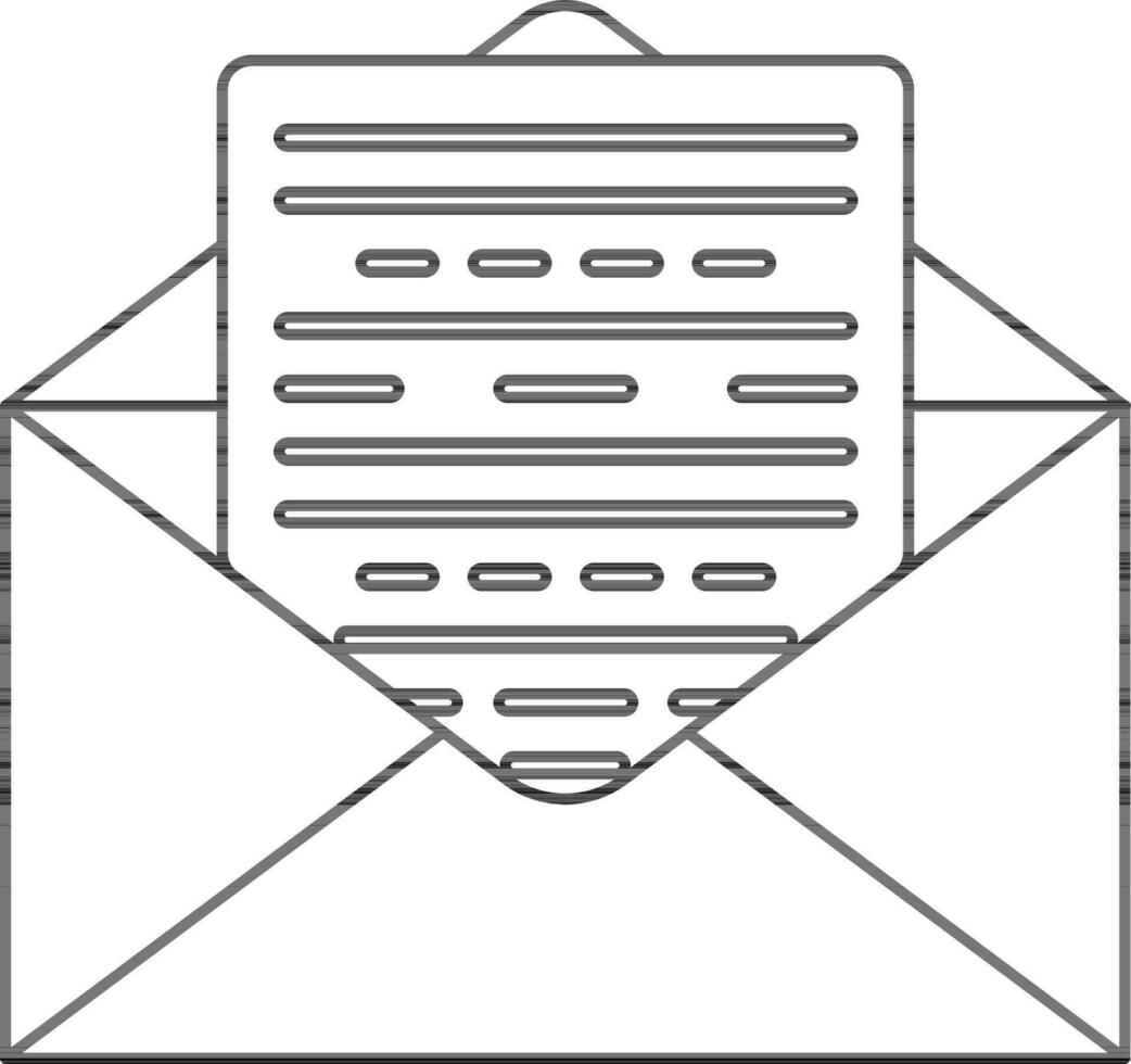 Blank document in envelope. vector