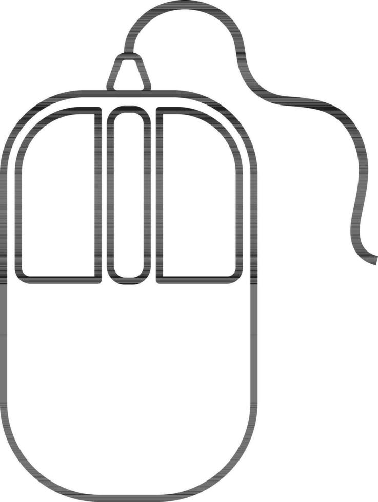 Isolated mouse made by black line art. vector