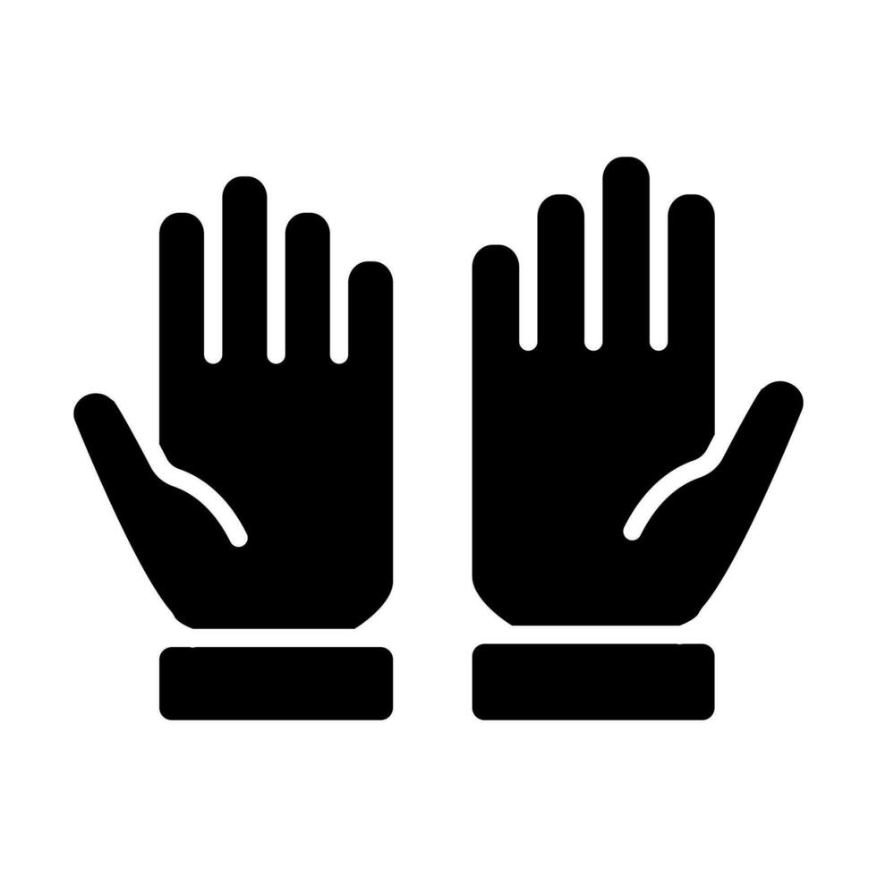protector guantes glifo icono diseño vector