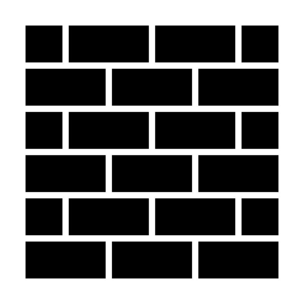 Brick Wall Glyph Icon Design vector
