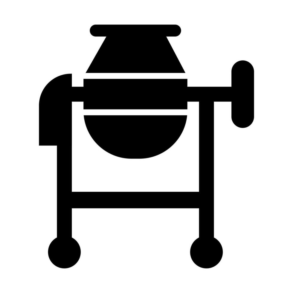 Concrete Mixer Glyph Icon Design vector