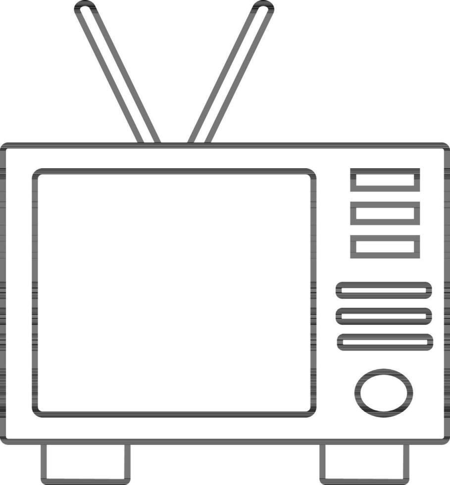 Line art illustration of retro Television. vector
