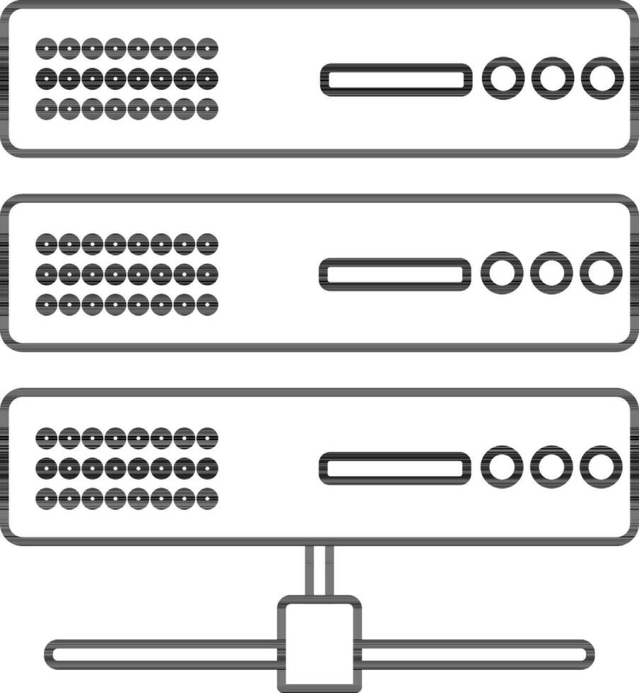 Line art icon of Server. vector