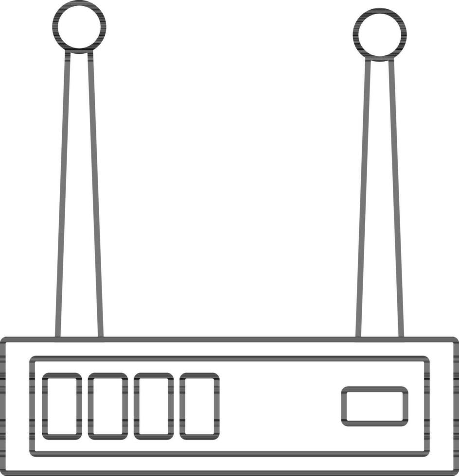 Black line stroke icon of Router. vector