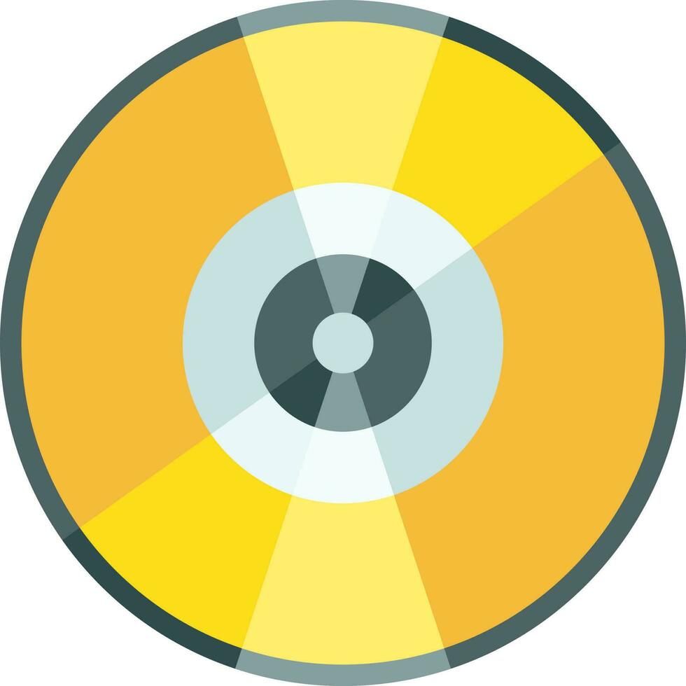 Isolated glossy yellow disc. vector