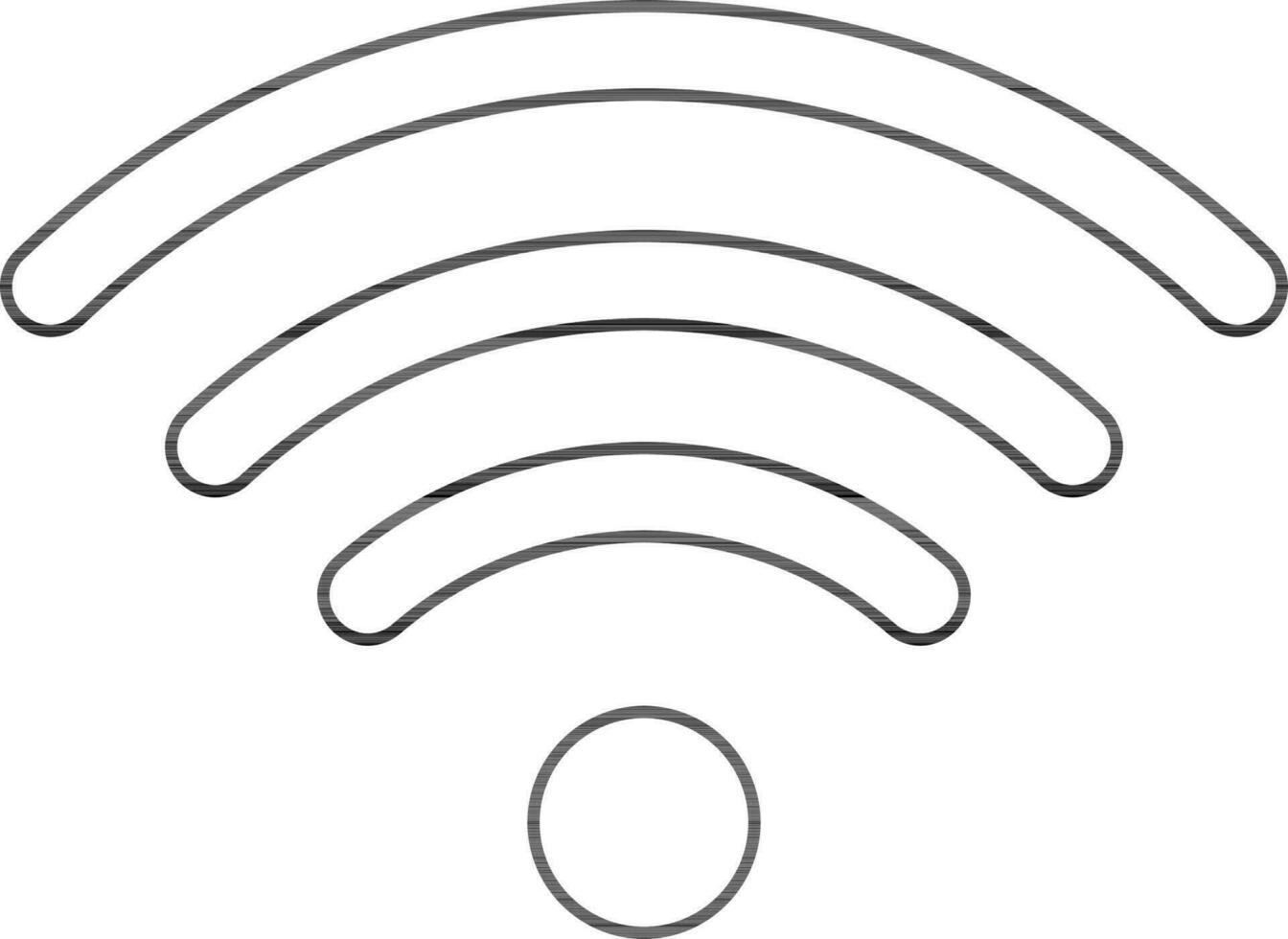 Line art symbol of wifi on white background. vector