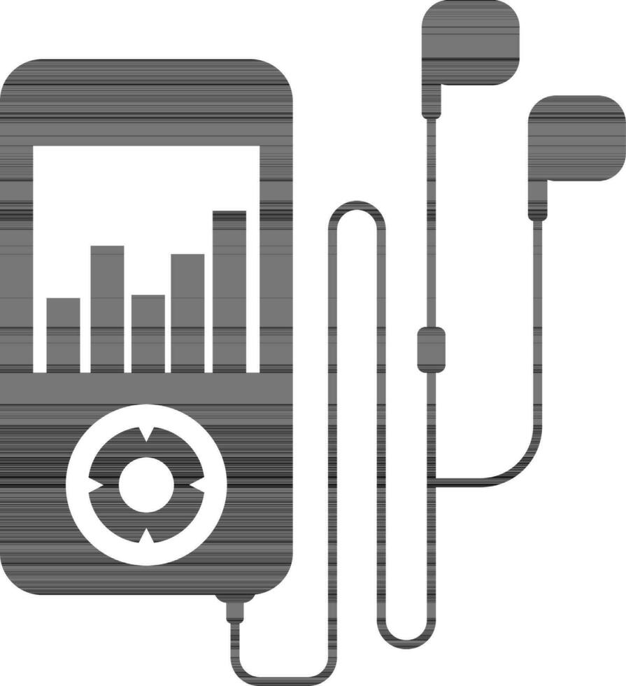 mp3 jugador con auriculares ilustración. vector