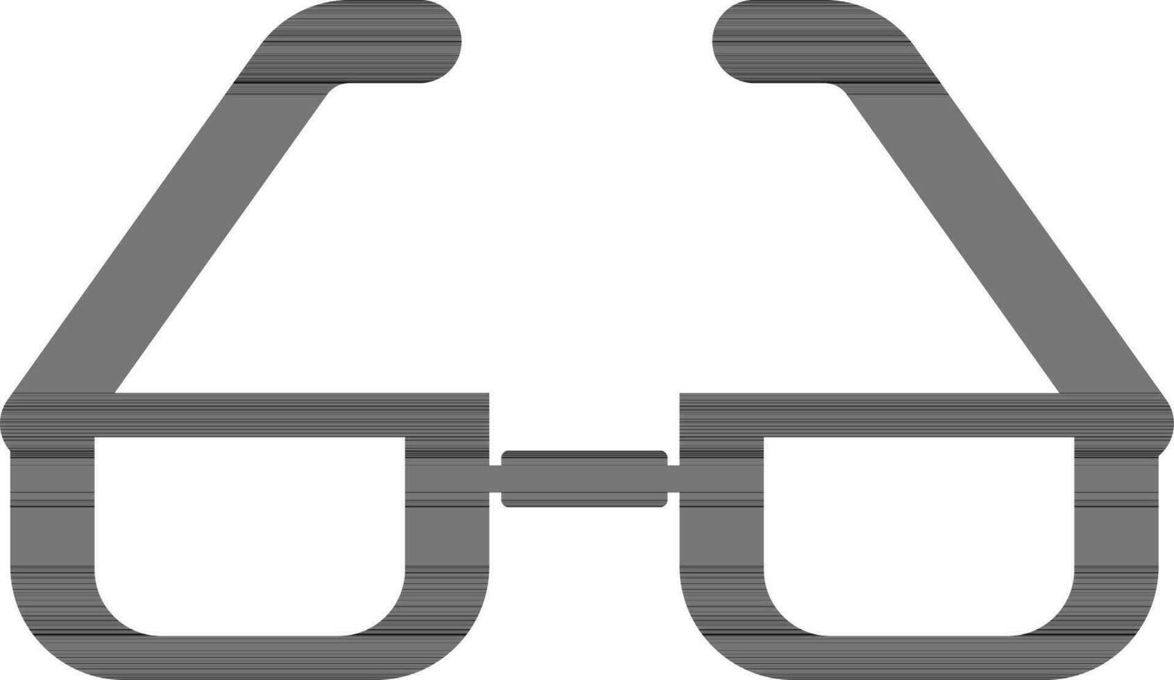 3d lentes icono en negro color. vector