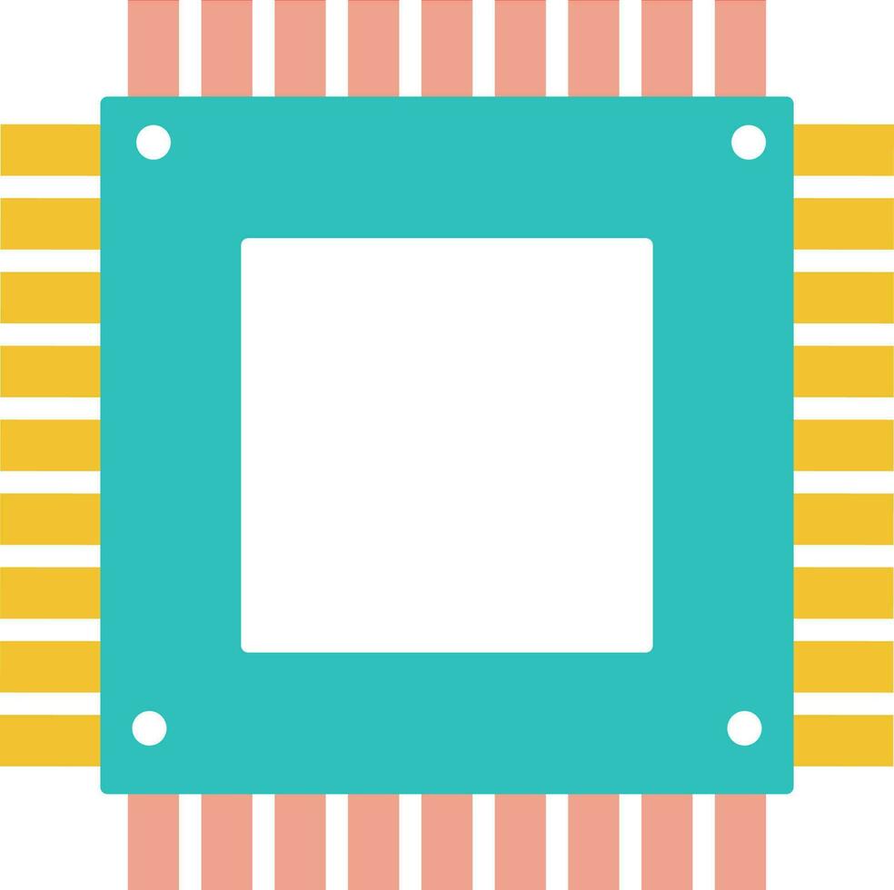 Processor Chip colorful icon. vector