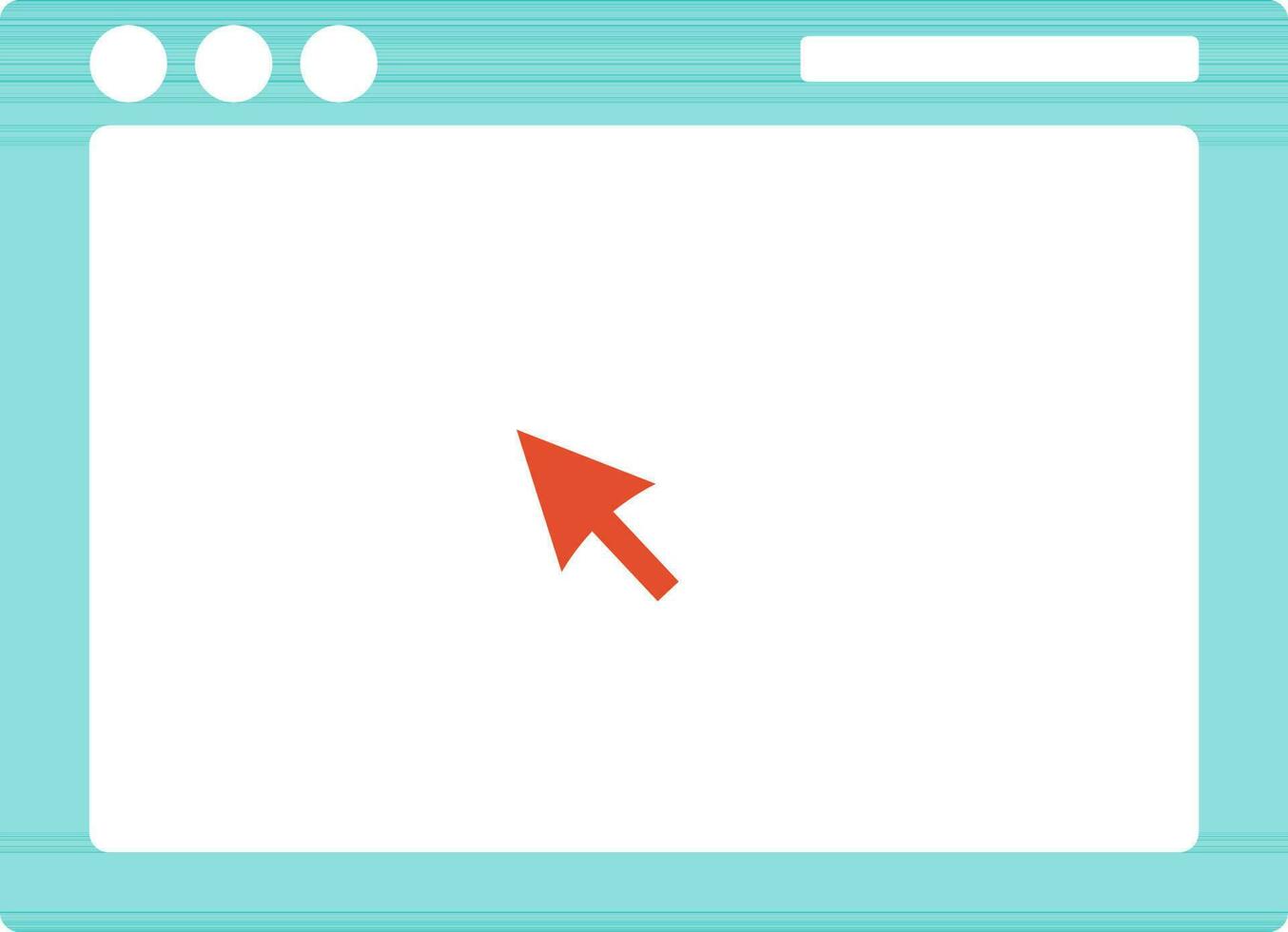 Browser window icon with red Cursor. vector
