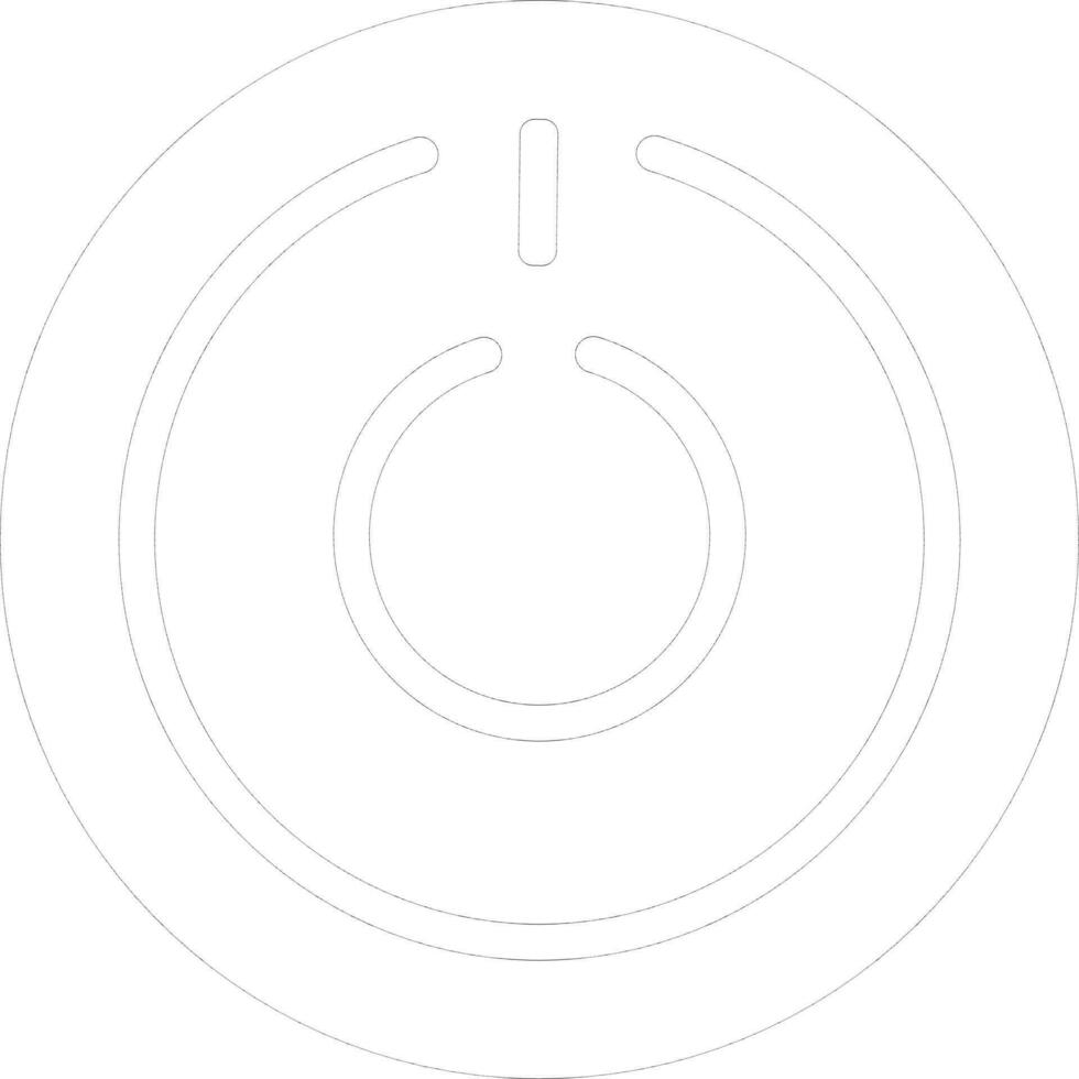 Isolated line art icon of Power button. vector