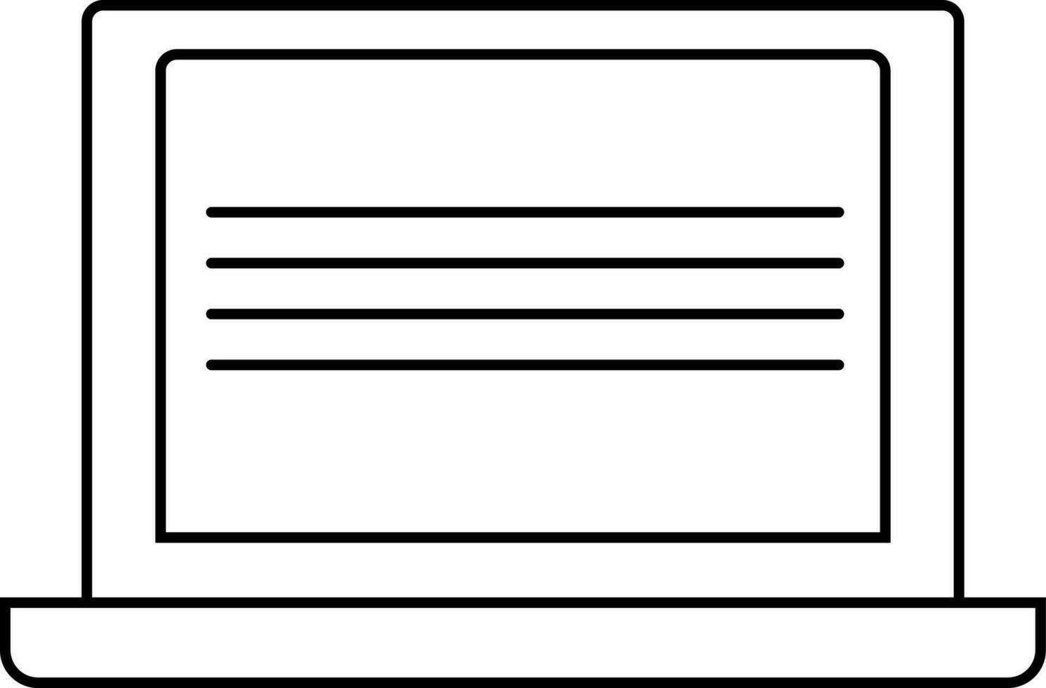 Thin line icon of Open laptop. vector