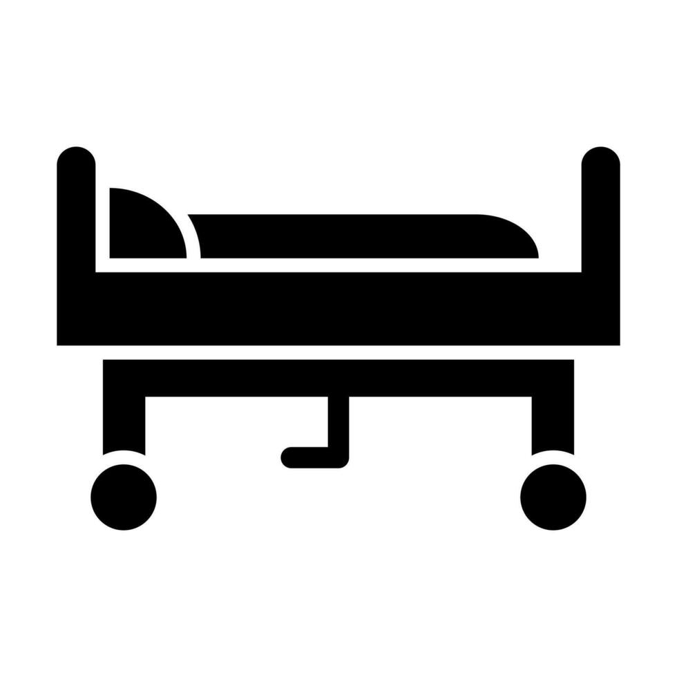 Hospital bed Glyph Icon Design vector