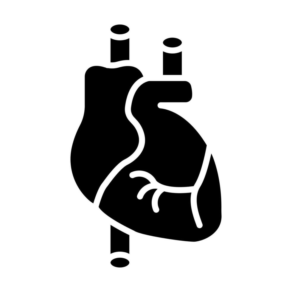 cardiología glifo icono diseño vector