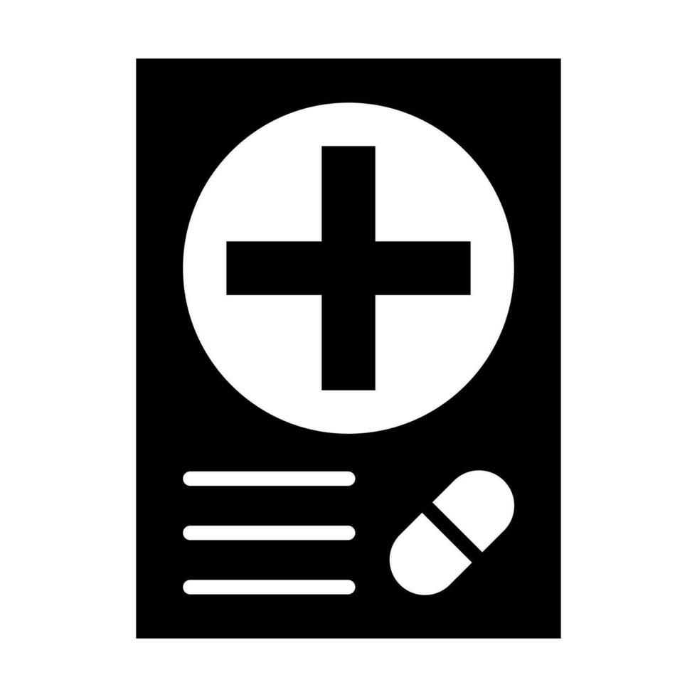 Prescription Glyph Icon Design vector