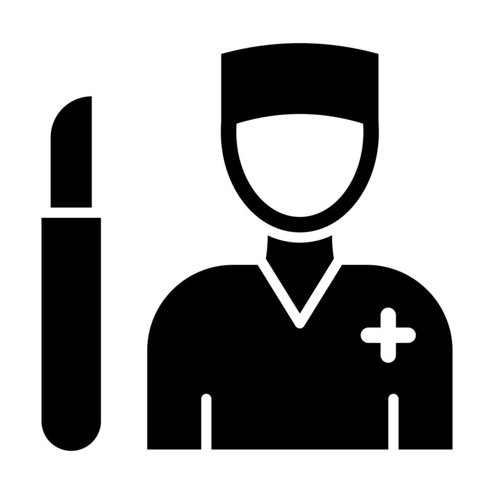 Surgeon Glyph Icon Design vector