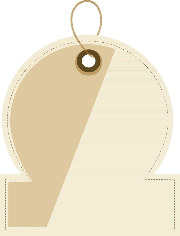 Icon of stylish price tag in brown color. vector