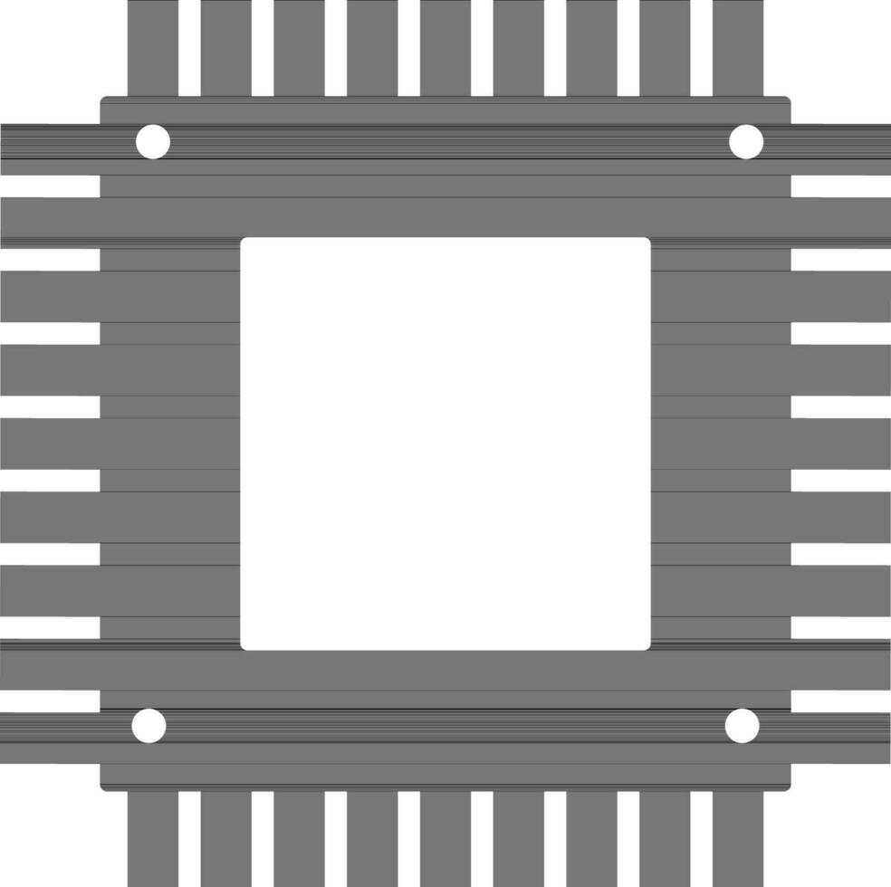 Processor Chip icon in flat style. vector