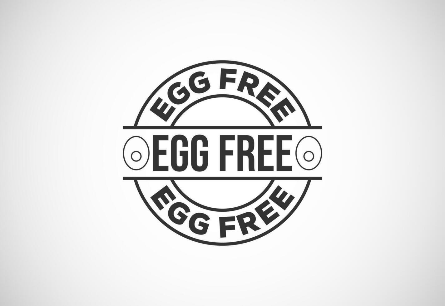 Egg free labels badge logo sign for food package seal. 100 percent egg free flat vector illustration