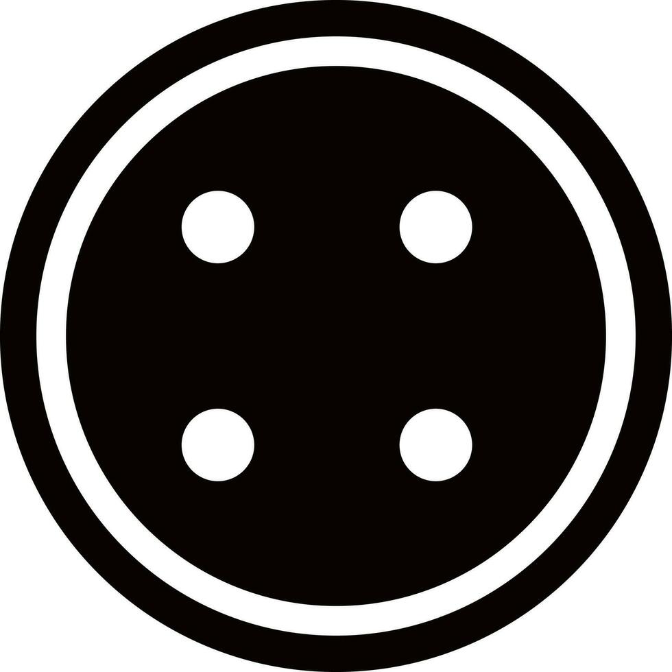 Round black and white button. vector