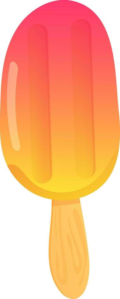 Glossy orange stick ice cream. vector