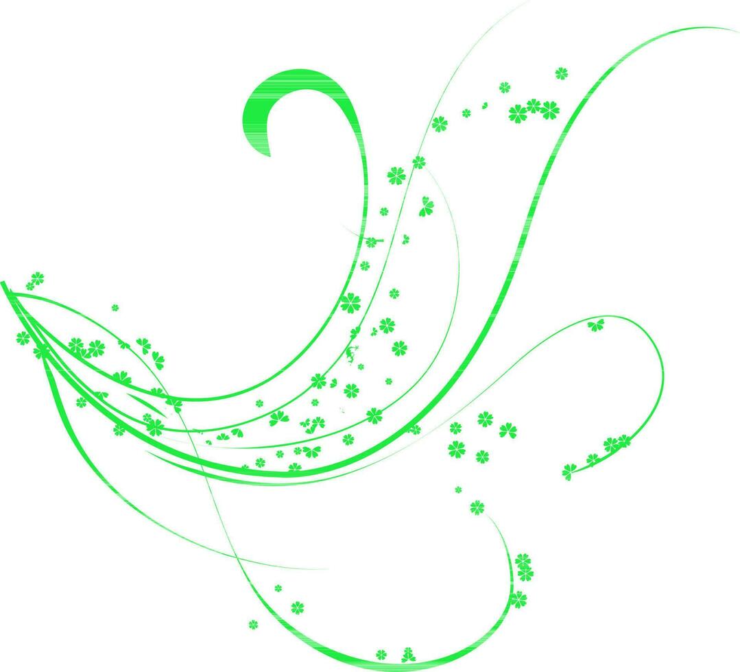 Vector green floral design.