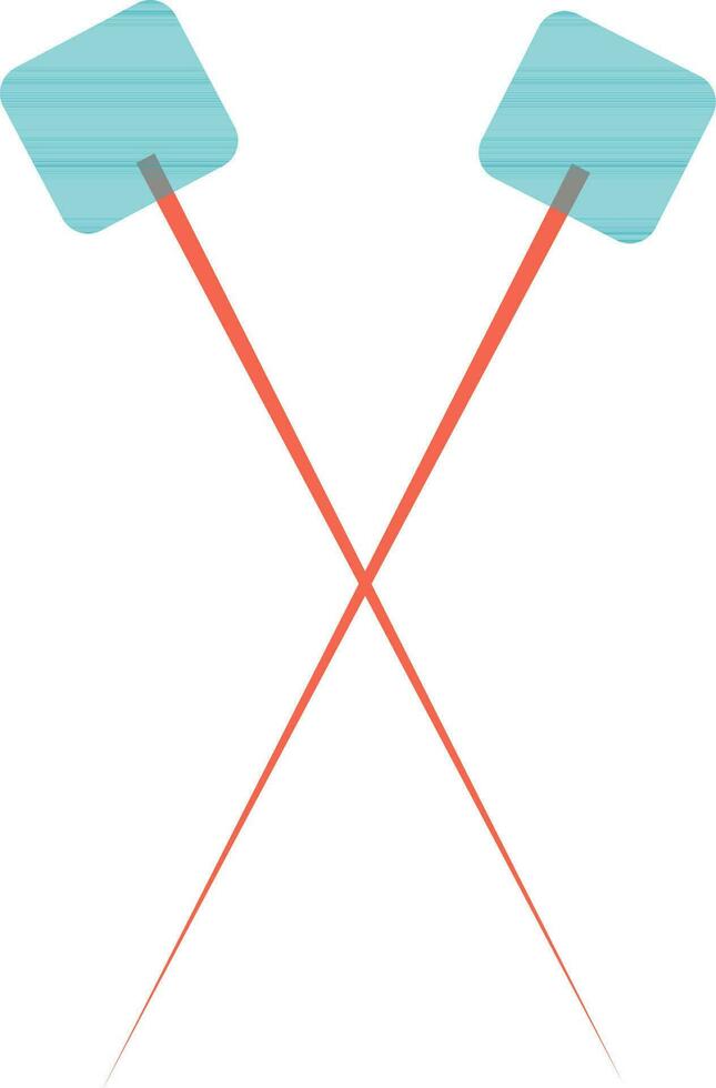 azul y naranja cruzar dos tejido de punto aguja. vector