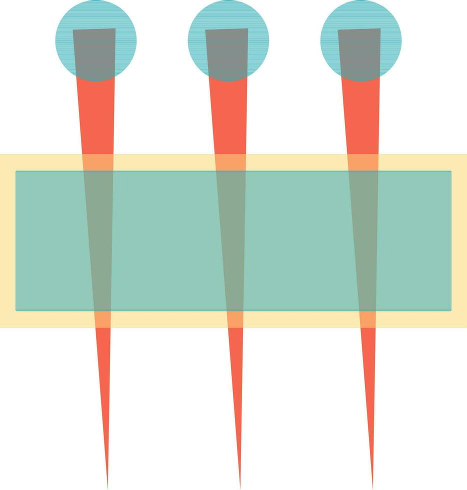 Illustration of vector needle set box.