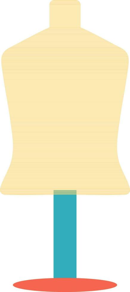 Yellow man mannequin with blue and orange stand. vector