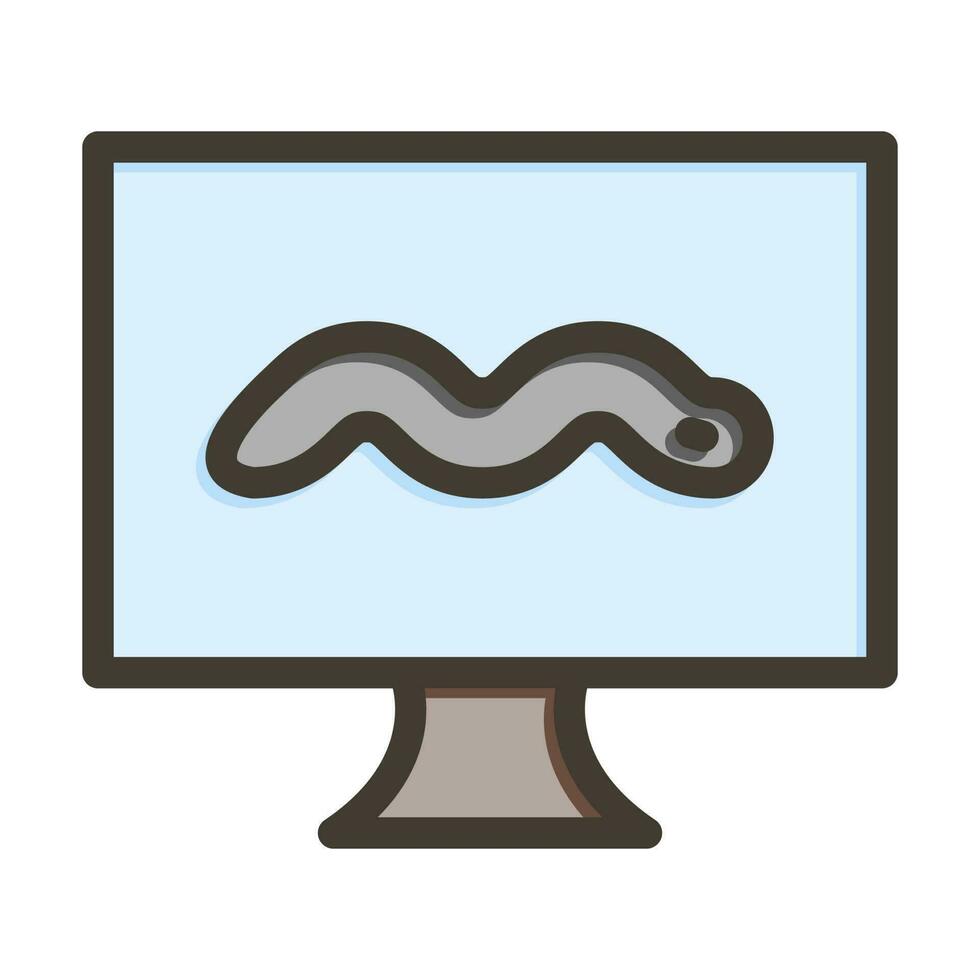 Worm Vector Thick Line Filled Colors Icon Design