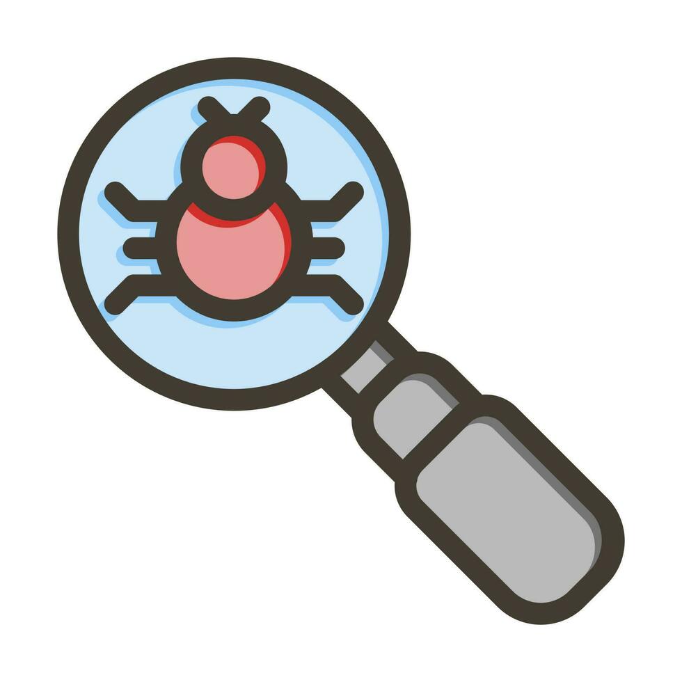 Debug Vector Thick Line Filled Colors Icon Design