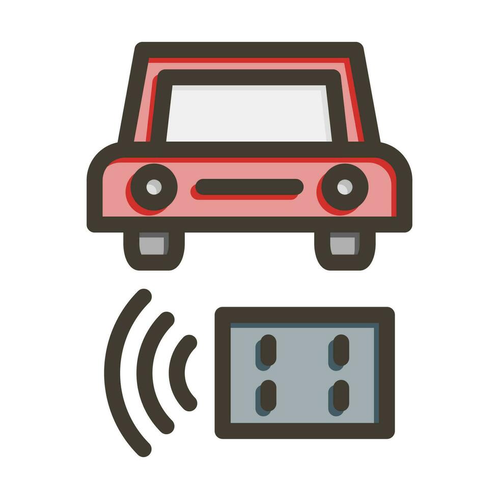 Remote Vehicle Vector Thick Line Filled Colors Icon Design