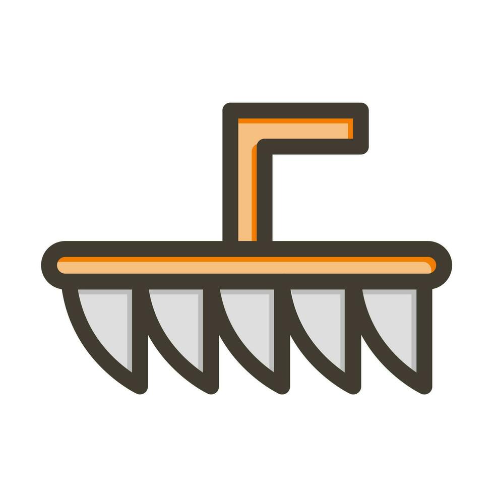 Plough Vector Thick Line Filled Colors Icon Design