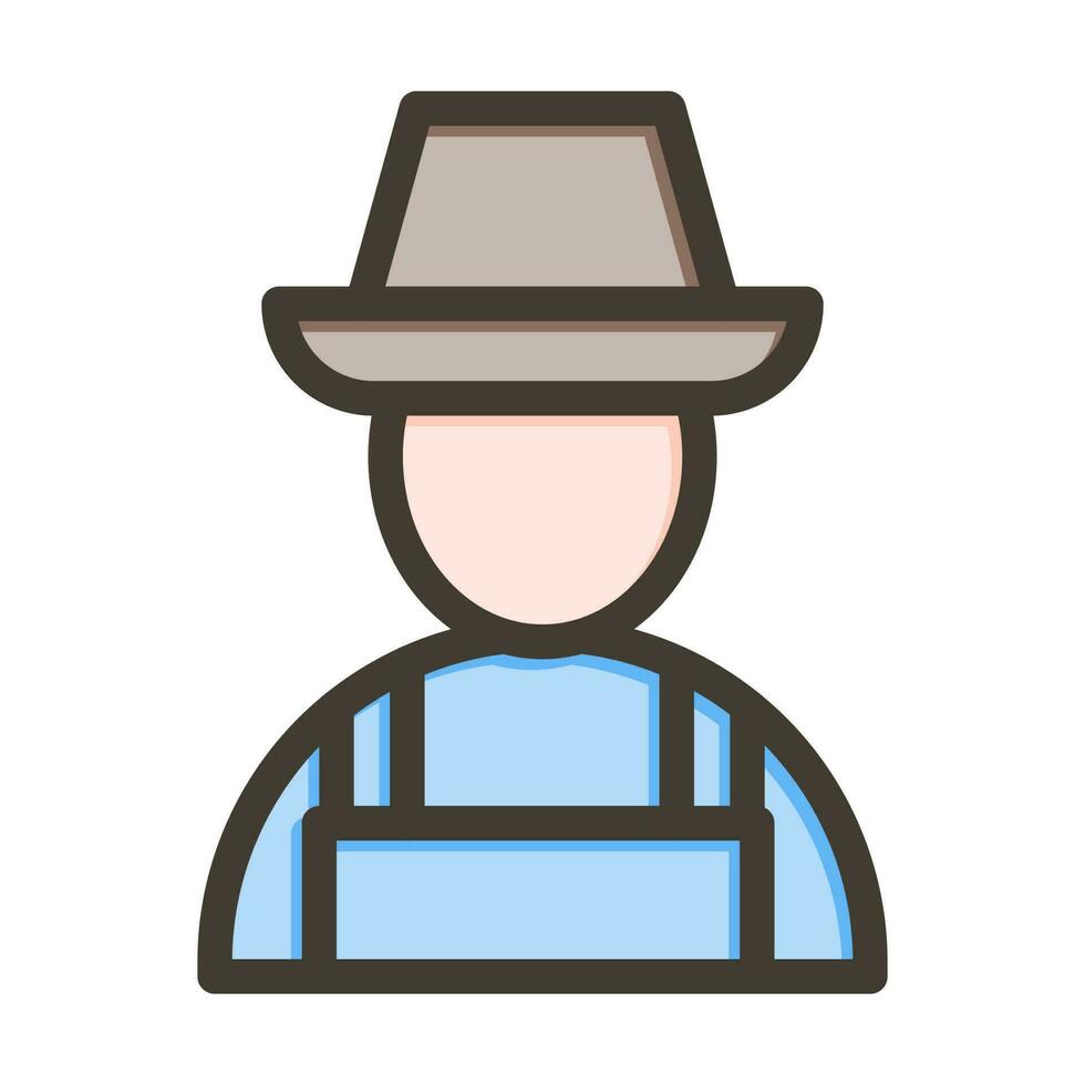 Farmer Vector Thick Line Filled Colors Icon Design