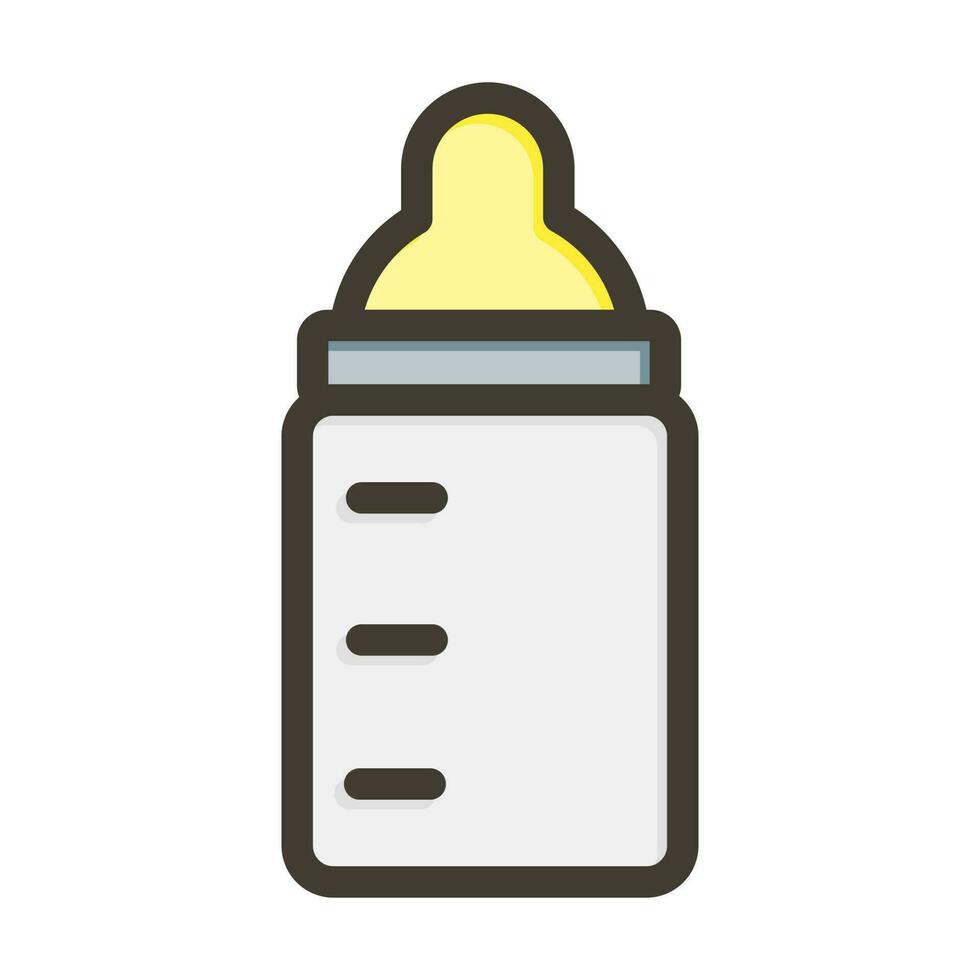 Milk Bottle Vector Thick Line Filled Colors Icon Design