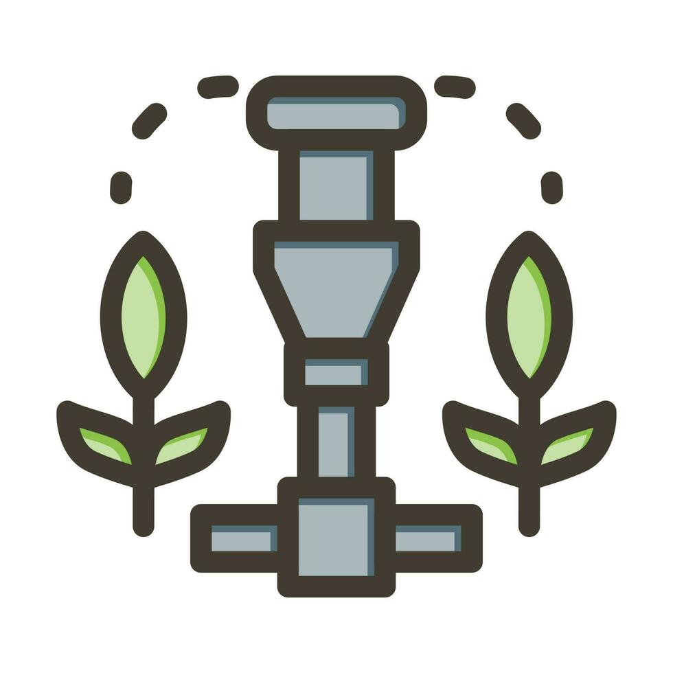 Irrigation System Vector Thick Line Filled Colors Icon Design