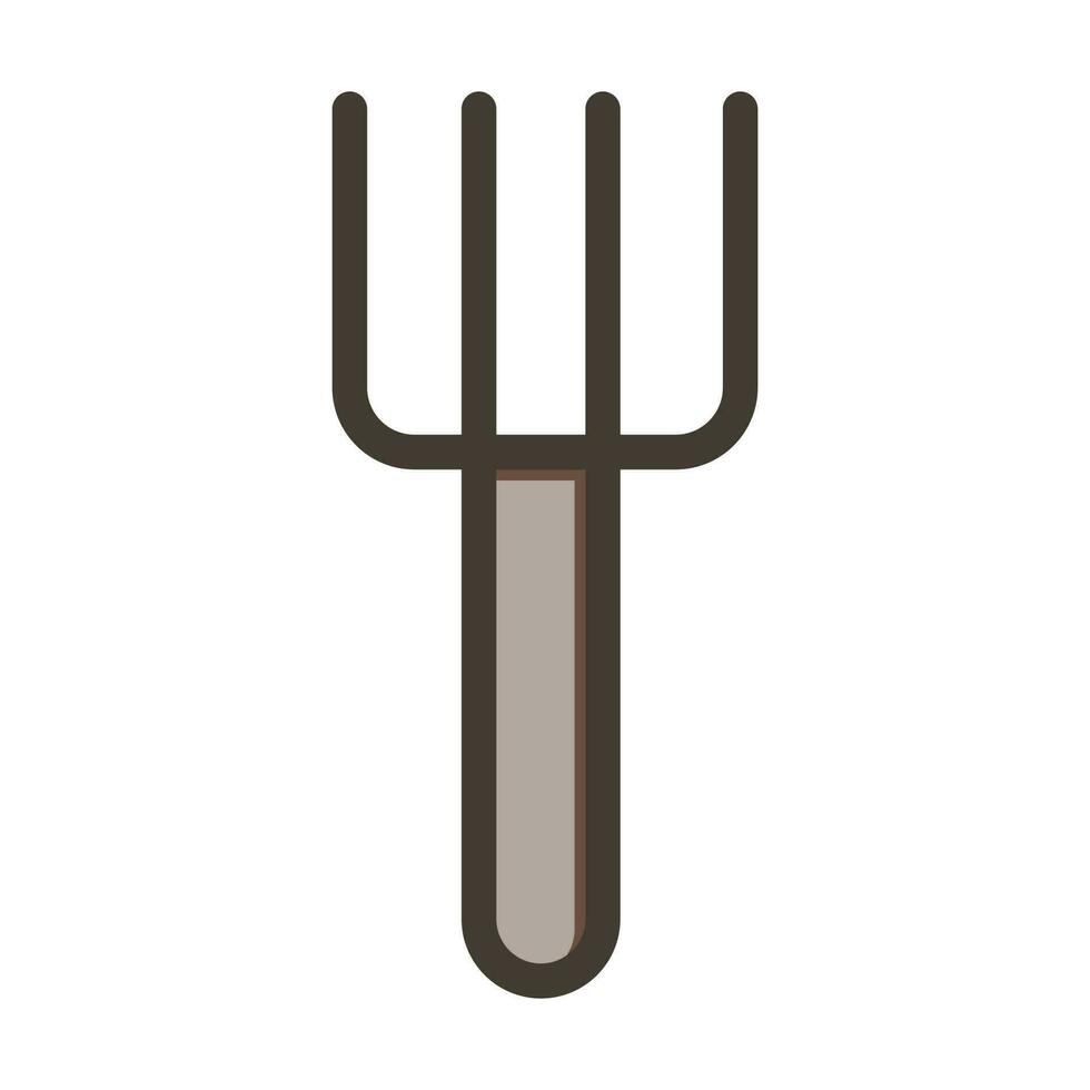Pitchfork Vector Thick Line Filled Colors Icon Design