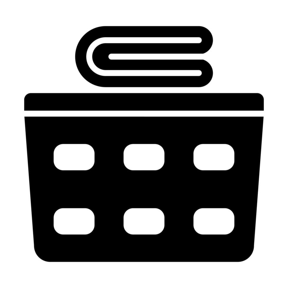 Laundry Basket Glyph Icon Design vector