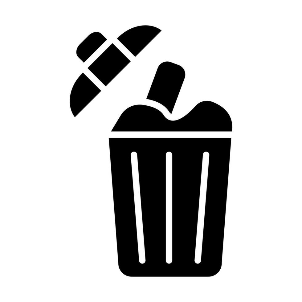 Garbage Glyph Icon Design vector