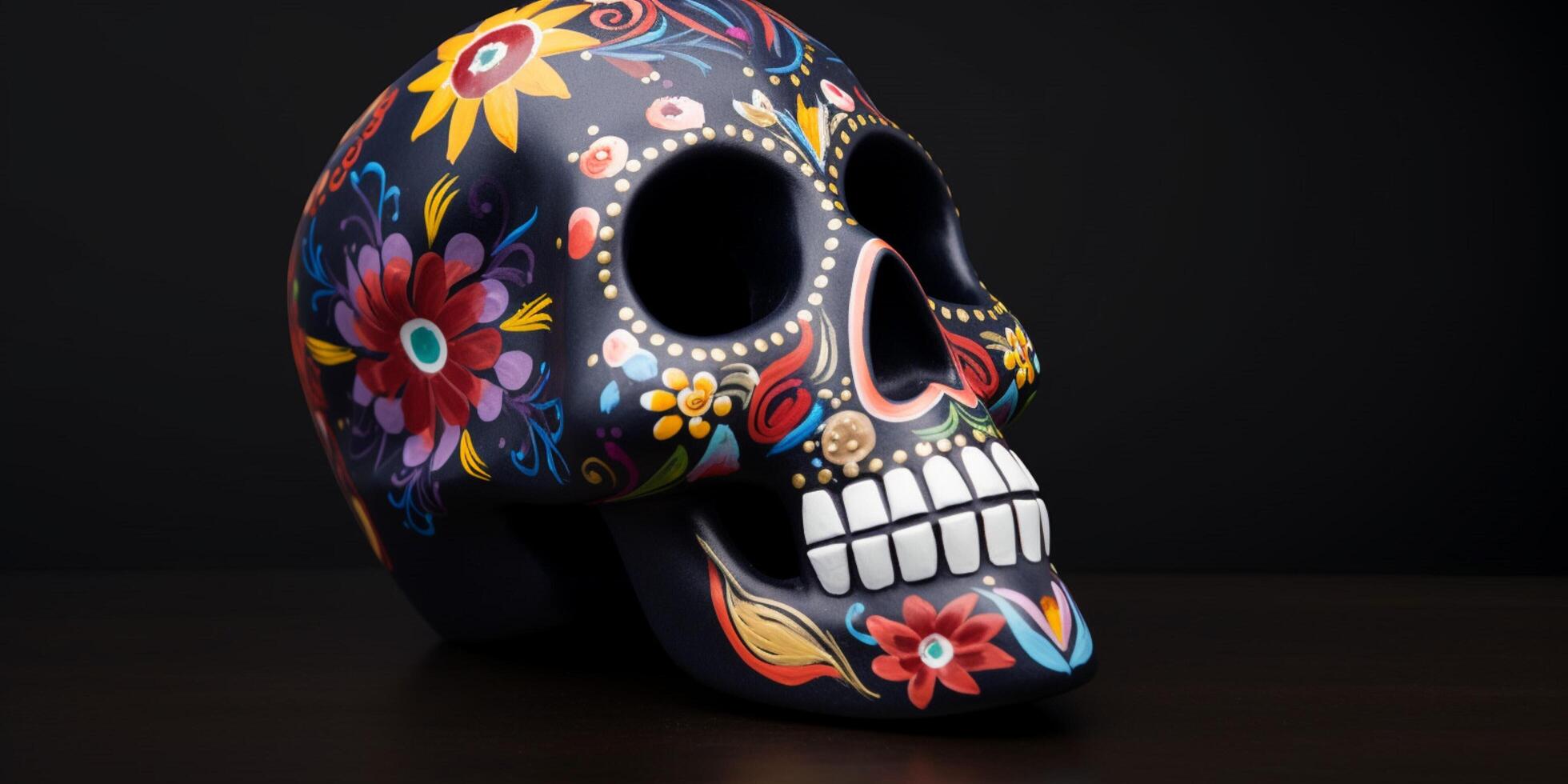 Traditional day of the dead muretos skull photo