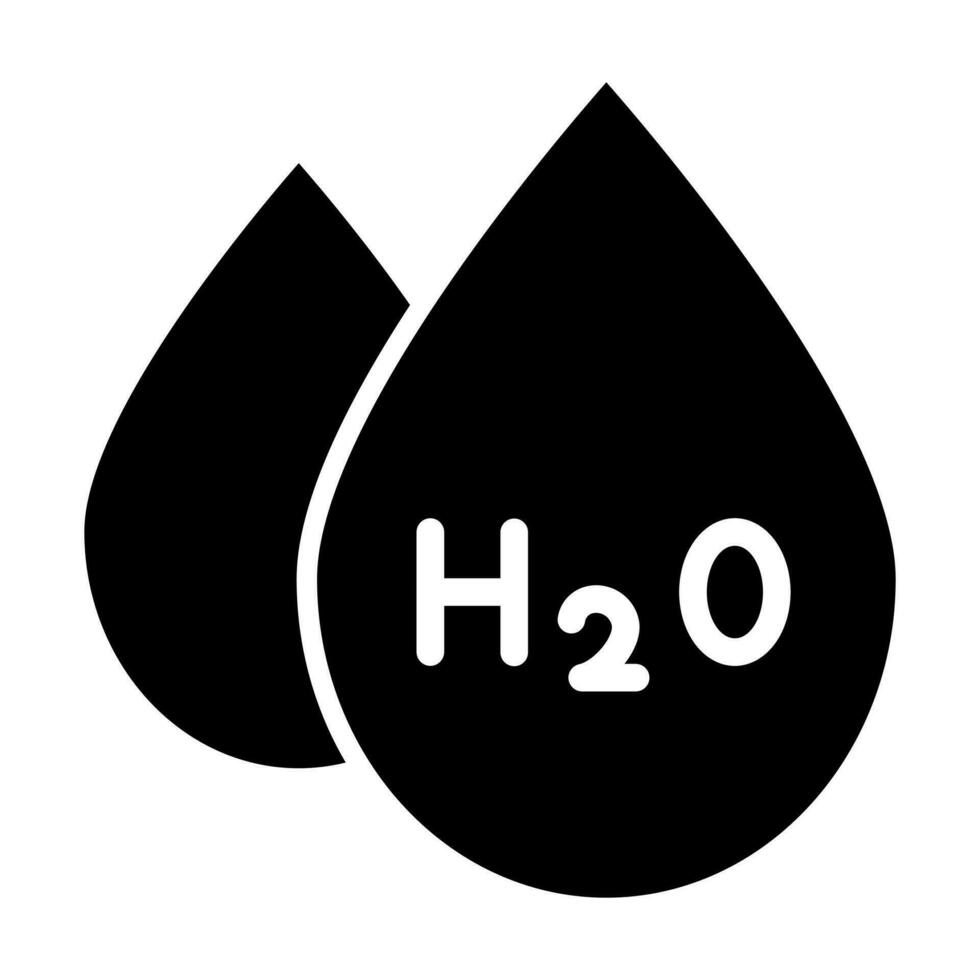 H2O glifo icono diseño vector