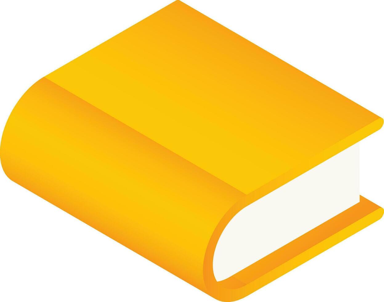 Glossy Book Element In Orange And White Color. vector