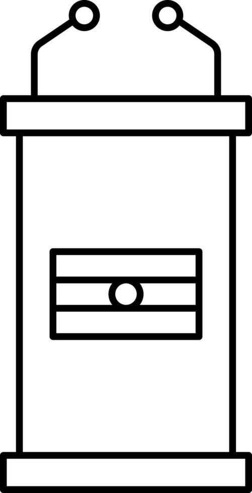 Speech Podium Or Rostrum Icon In Black Line Art. vector