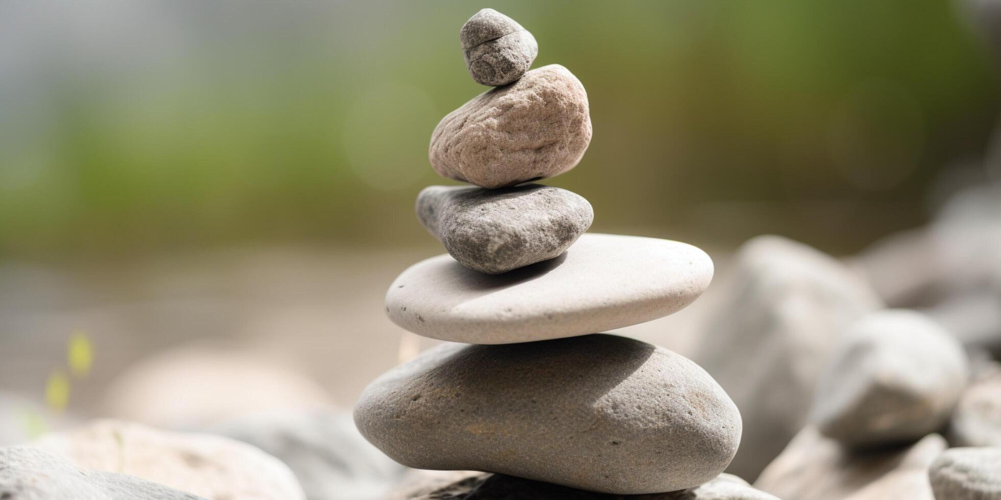 Stack of rock zen stone with background photo