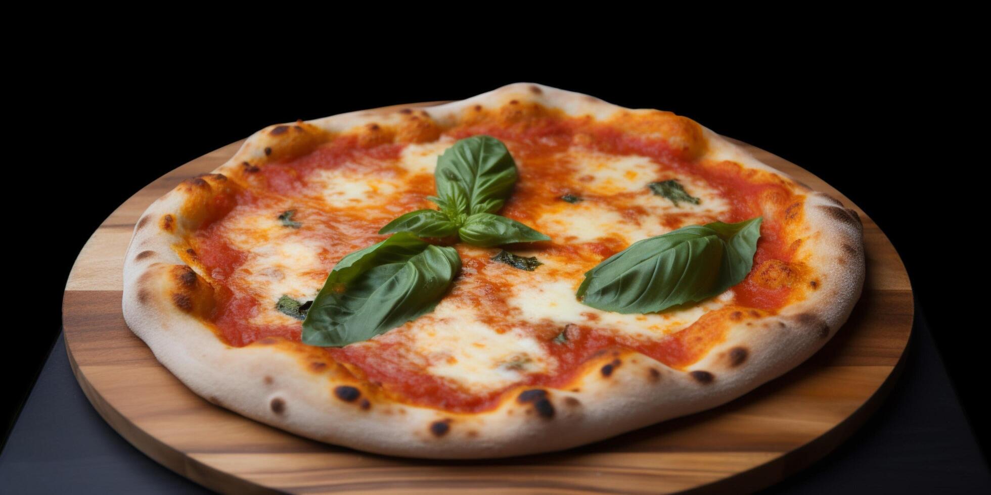 un Pizza con Tomates y aceitunas ai generado foto