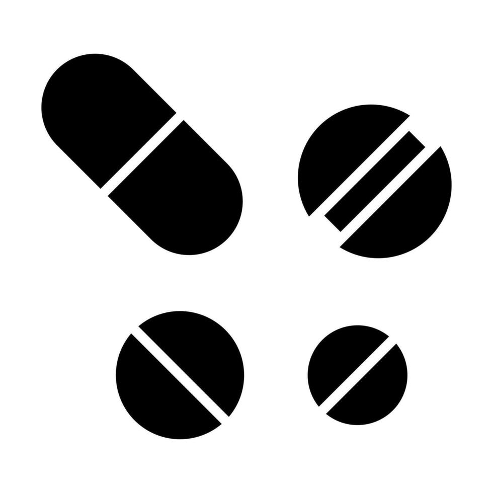 Pills Glyph Icon Design vector