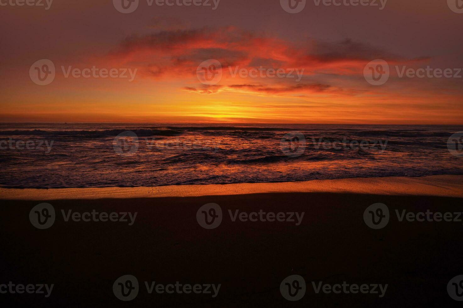 Scenic Warm Colorful California Coast Sunset photo