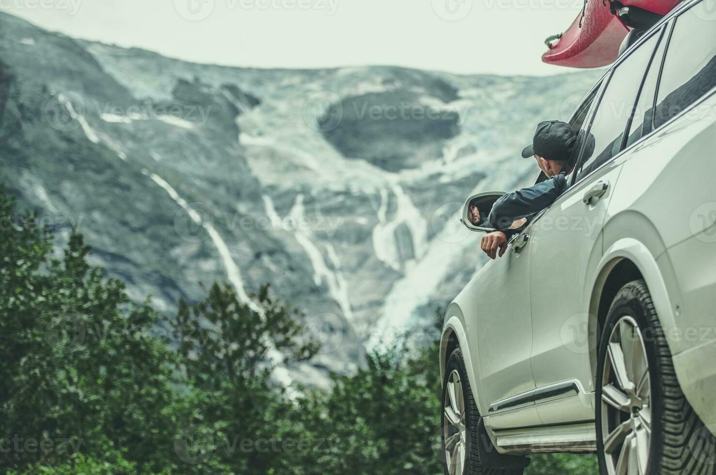 Men on Scenic Road Trip photo