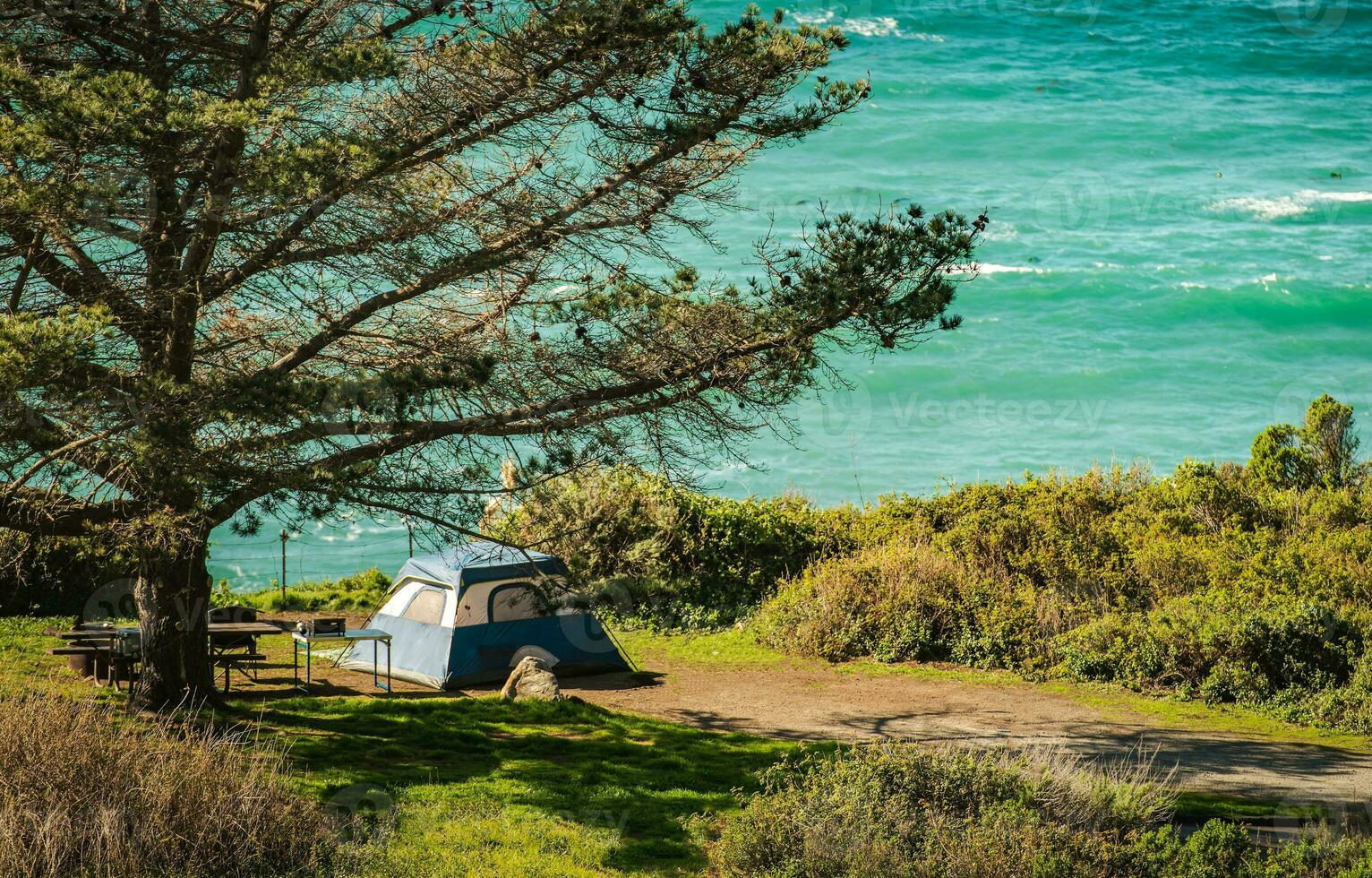 California Ocean Coast Tent Camping photo